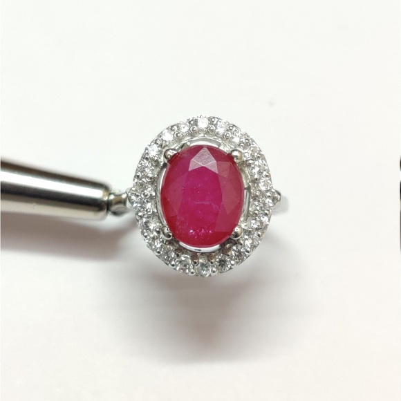 Ruby Cocktail Ring Ruby Cluster Ring 5 Ct Ruby Silver Ring Ruby Engagement Ring - Picture 1 of 9